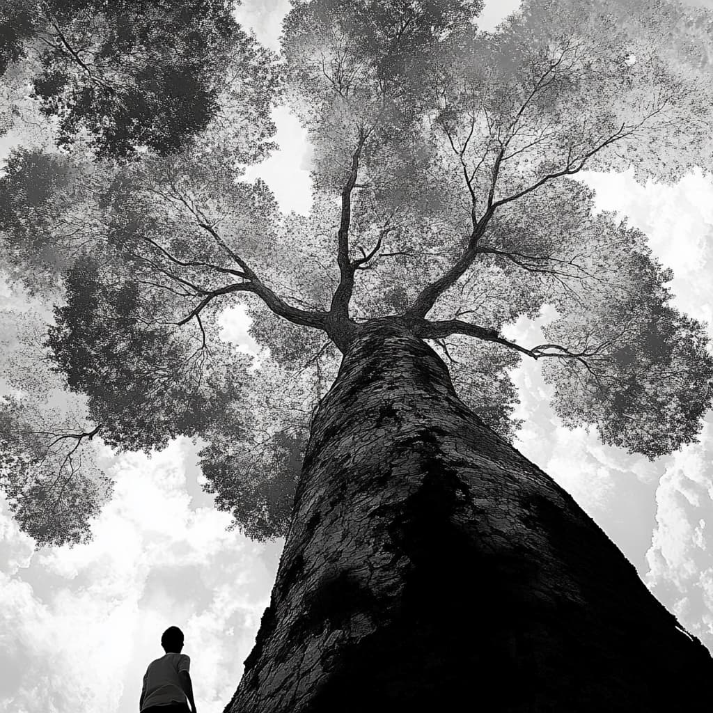 A picture staring up at trees, aspiring to grow