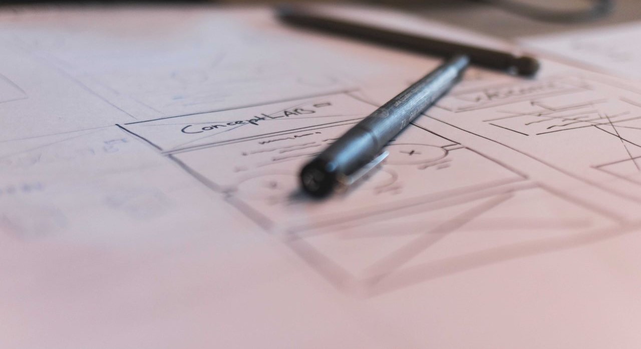 Pen on paper depicting a draft design