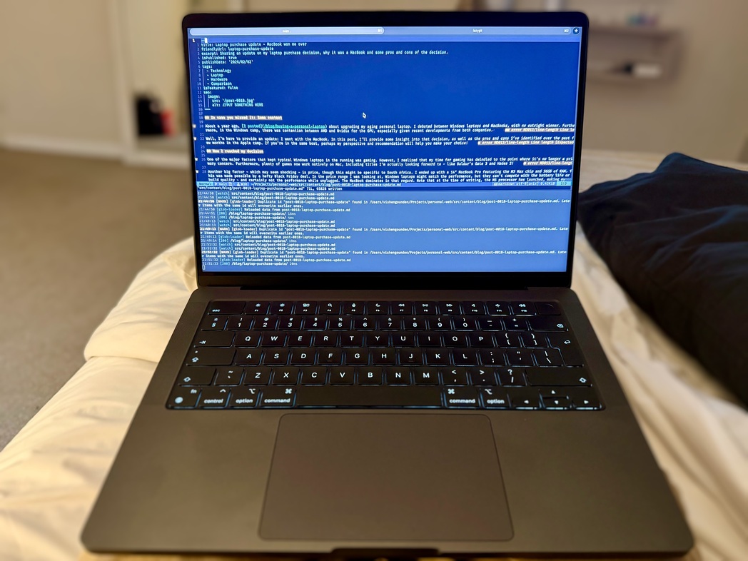 My MacBook in use